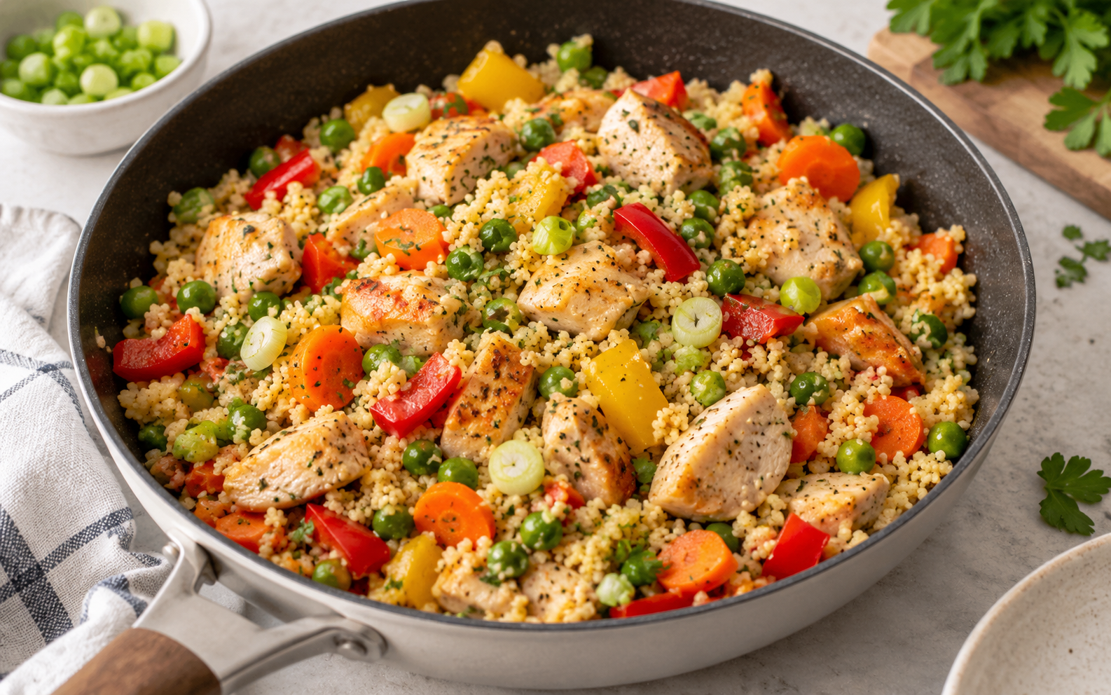 Couscous-Hähnchen-Gemüse-Pfanne